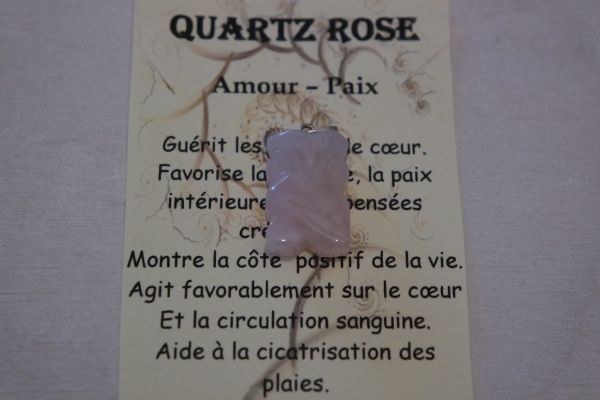pendentif hibou quartz rose