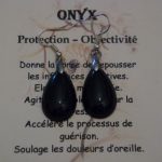 boucles d&rsquo;oreilles onyx noir