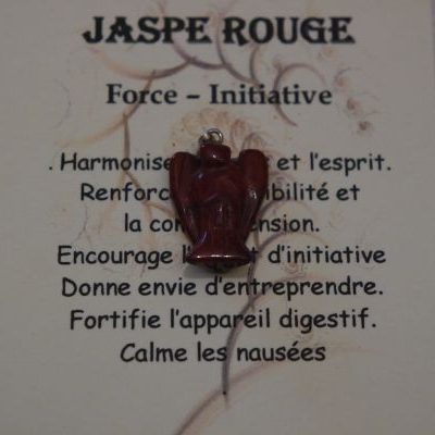 pendentif ange gardien jaspe rouge
