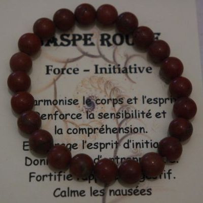 bracelet pour la force jaspe rouge
