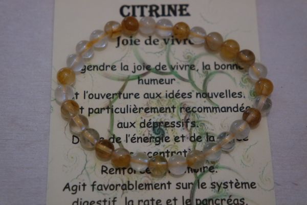 bracelet perles citrine