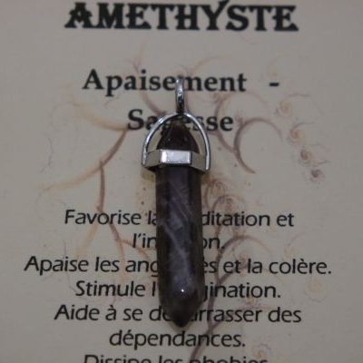 pendentif biterminé améthyste