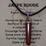 pendentif biterminé jaspe rouge