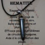 pendentif biterminé hématite