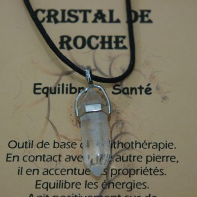 pendentif biterminé cristal de roche