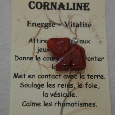 pendentif éléphant cornaline