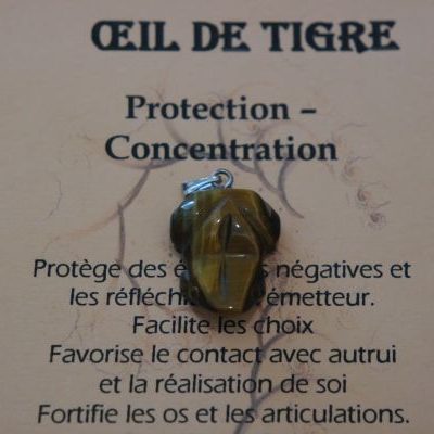pendentif grenouille œil de tigre