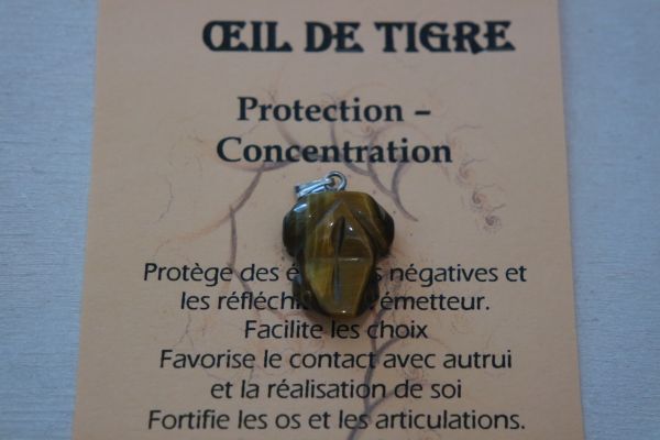 pendentif grenouille œil de tigre
