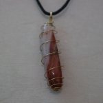 pendentif spirale agate rose