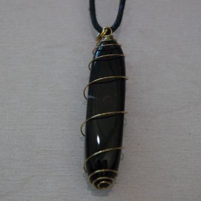 pendentif spirale onyx noir