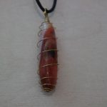 pendentif spirale agate rose