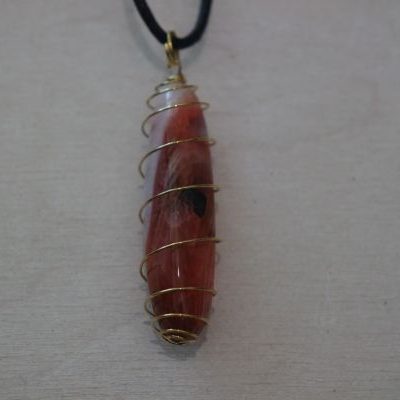 pendentif spirale agate rose