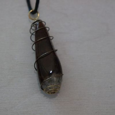 pendentif spirale agate brune