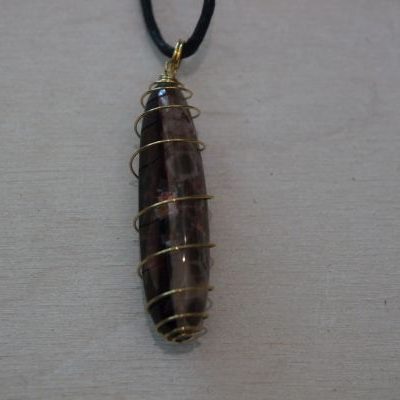 pendentif spirale agate brune