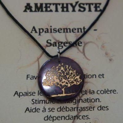 pendentif arbre de vie améthyste