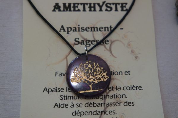 pendentif arbre de vie améthyste