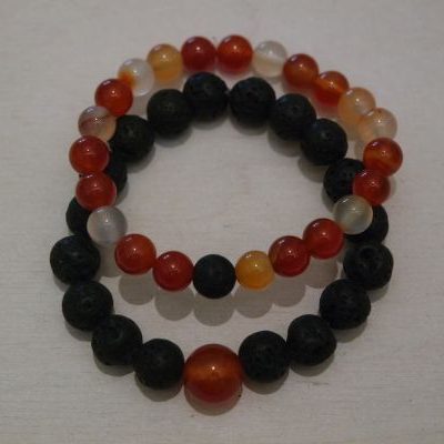 bracelets pour couple cornaline et lave