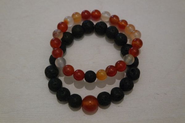 bracelets pour couple cornaline et lave