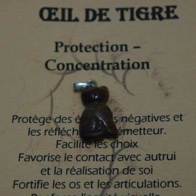 pendentif chat œil de tigre