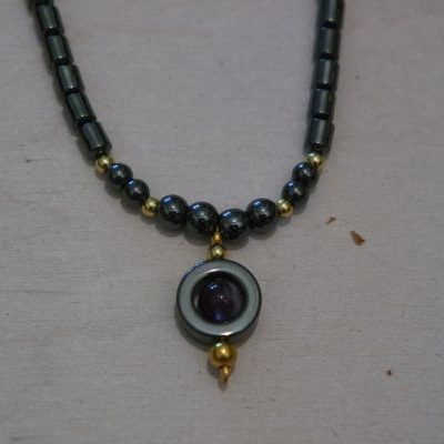 collier hématite et améthyste
