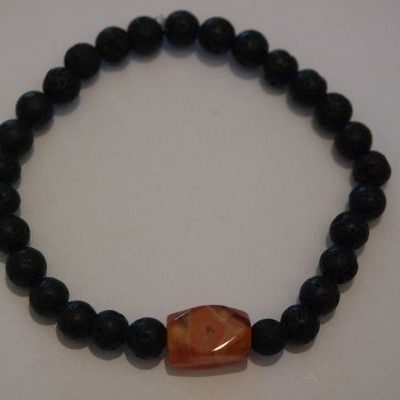 bracelet aromathérapie lave et cornaline