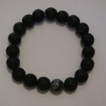 bracelet aromathérapie lave et agate noire