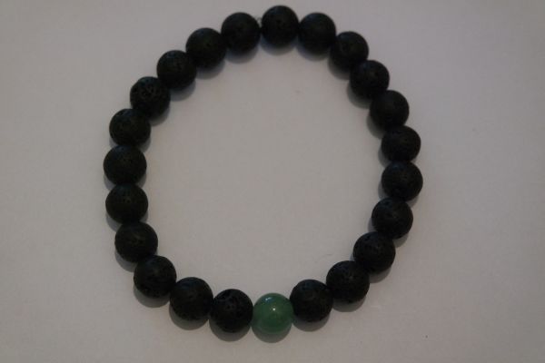 bracelets pour couple aventurine et lave – Image 3