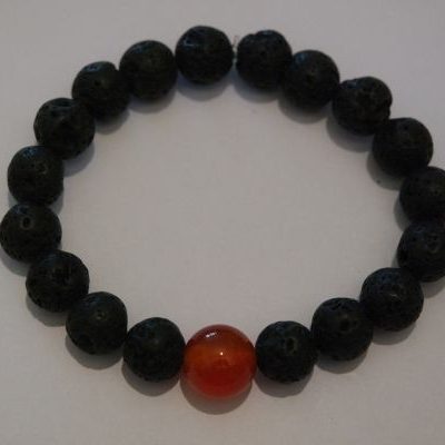 bracelet aromathérapie lave et cornaline