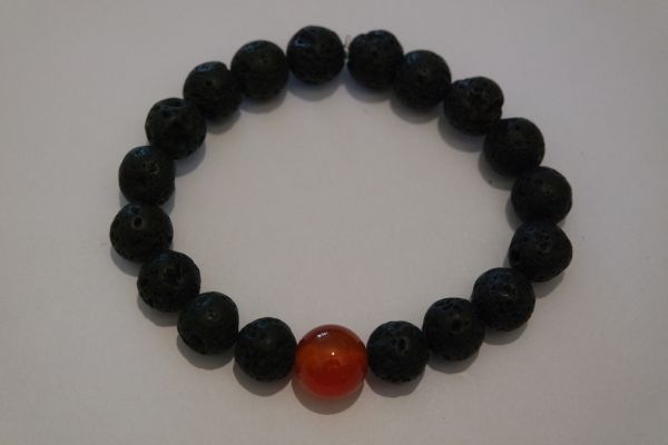 bracelet aromathérapie lave et cornaline