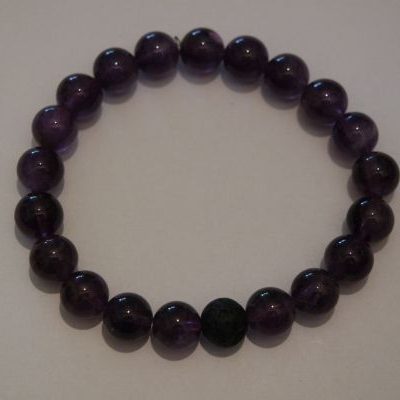 bracelet aromathérapie améthyste et lave