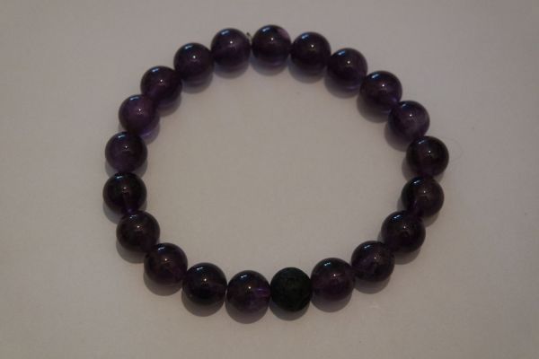 bracelets pour couple améthyste et lave – Image 2