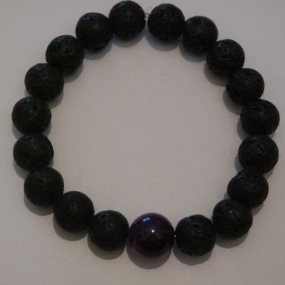 bracelet aromathérapie lave et améthyste