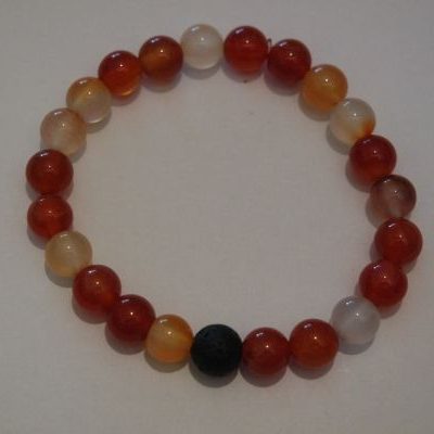 bracelet aromathérapie cornaline et lave