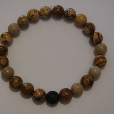 bracelet aromathérapie jaspe paysage et lave