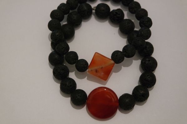 bracelet pour couple cornaline et lave