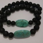 bracelets pour couple howlite turquoise et lave