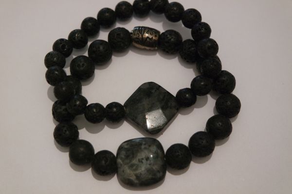 bracelets pour couple agate et lave