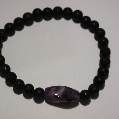 bracelet aromathérapie lave et améthyste