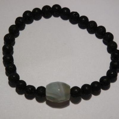 bracelet aromathérapie lave et agate grise