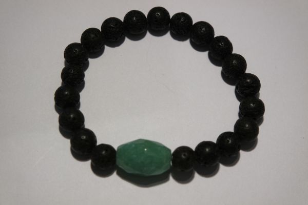 bracelets pour couple lave aventurine et quartz rose – Image 3