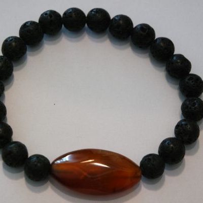 bracelet aromathérapie lave et cornaline
