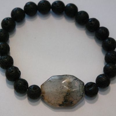 bracelet aromathérapie lave et agate