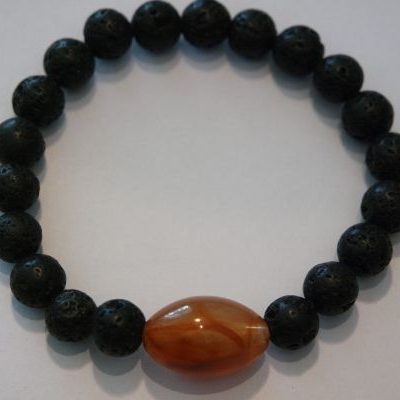 bracelet aromathérapie lave et cornaline