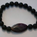 bracelet aromathérapie lave et agate craquelée