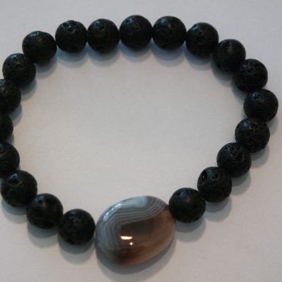 bracelet aromathérapie lave et agate naturelle