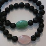 bracelets pour couple lave aventurine et quartz rose