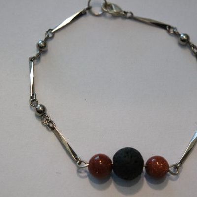 bracelet aromathérapie lave et perles de soleil