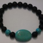 bracelet aromathérapie lave et howlite turquoise