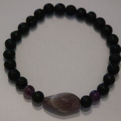bracelet aromathérapie lave et améthyste