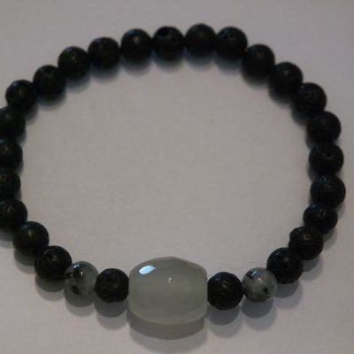 bracelet aromathérapie lave quartz rutile agate